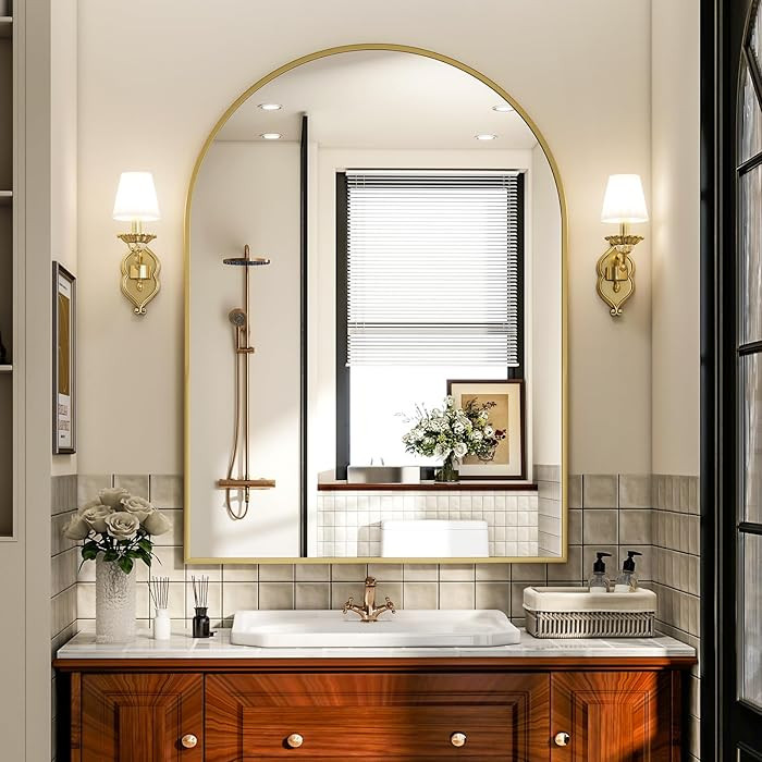 Arch Bathroom Mirror, 24x36 Inch - Wall Mounted Vanity Mirror with Aluminum Alloy Frame - Ideal f... | Amazon (US)