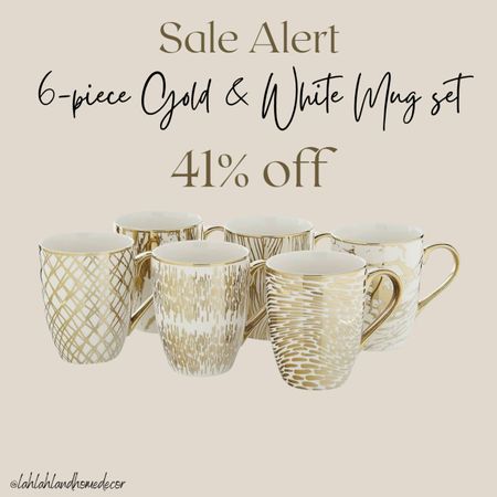 Save 41% off my 6-piece gold mug set! kitchen decor | coffee tea station decorating | amazon home finds | amazon deal of the day 

#LTKfindsunder50 #LTKhome #LTKsalealert