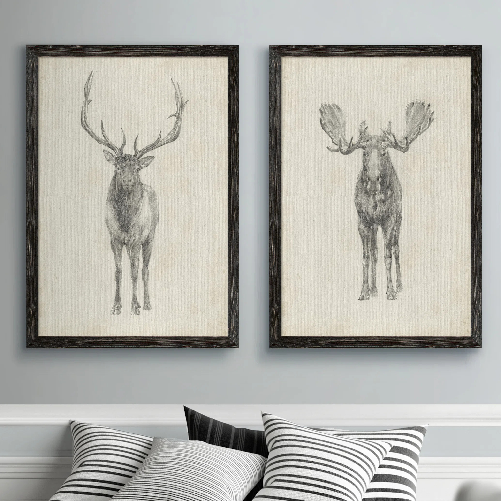 Steelside™ 'Moose Study' by Antonyus Bunjamin (Abe) - 2 Piece Picture Frame Painting Print Set ... | Wayfair North America