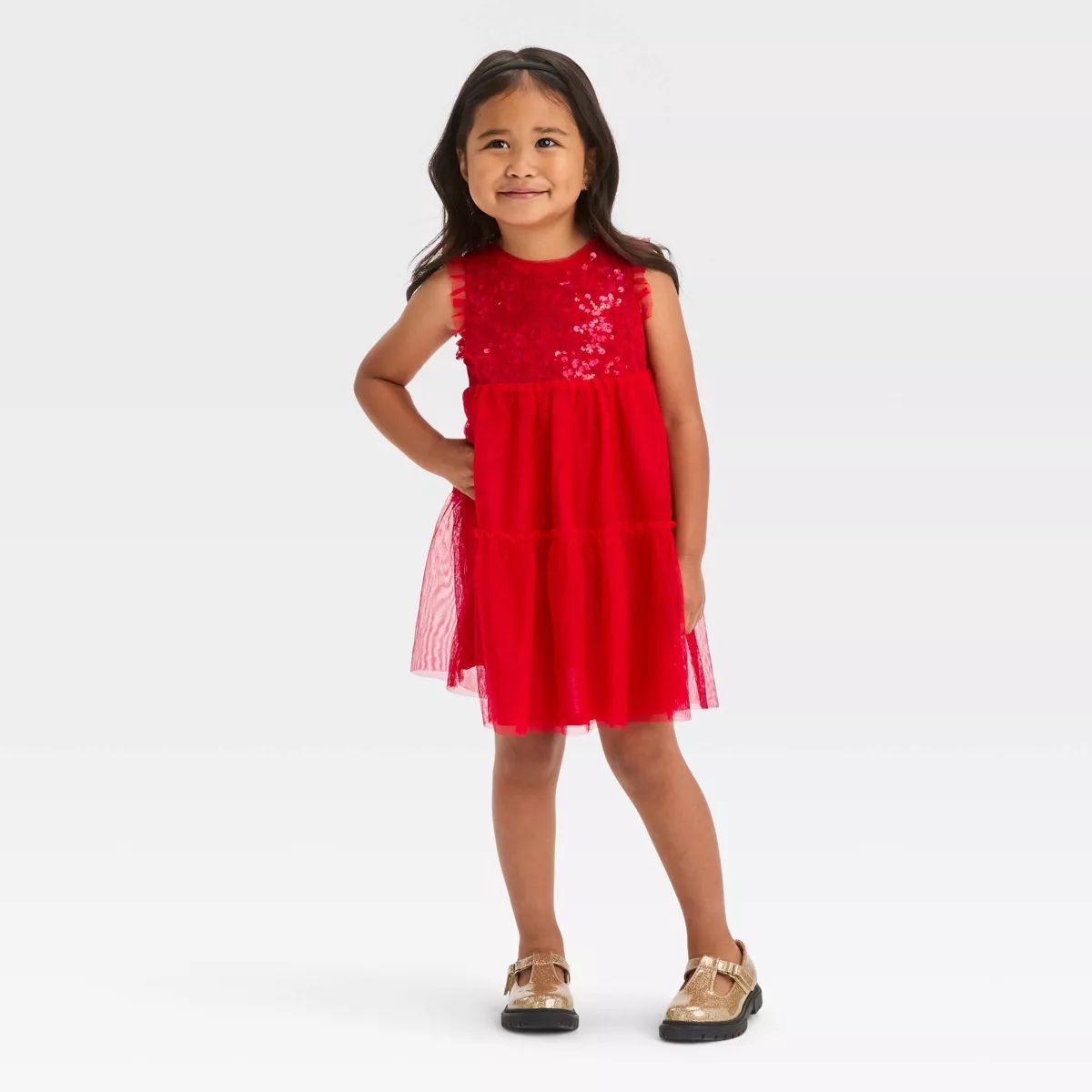 Toddler Girls' Sequin Dress - Cat & Jack™ Red | Target