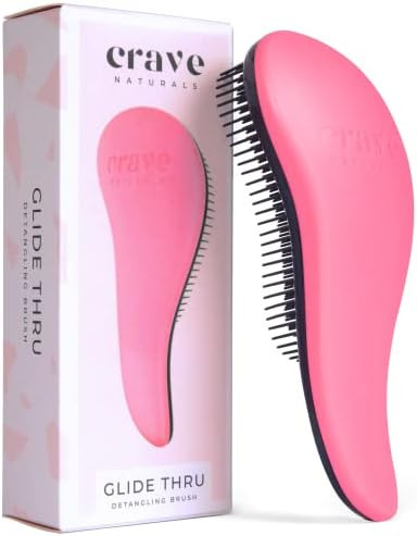 Crave Naturals Glide Thru Hair Brush - Detangler Brush for Curly, Straight, Wet or Dry Hair - Gen... | Amazon (US)