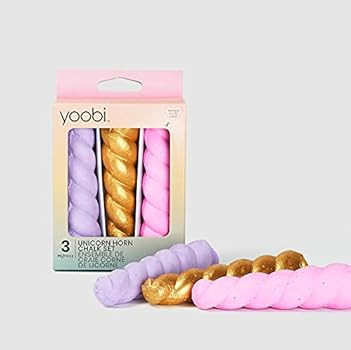 Amazon.com: Yoobi Unicorn Sidewalk Chalk for Kids (2 Pack) – Lavender, Gold, Pink Glitter Chalk... | Amazon (US)
