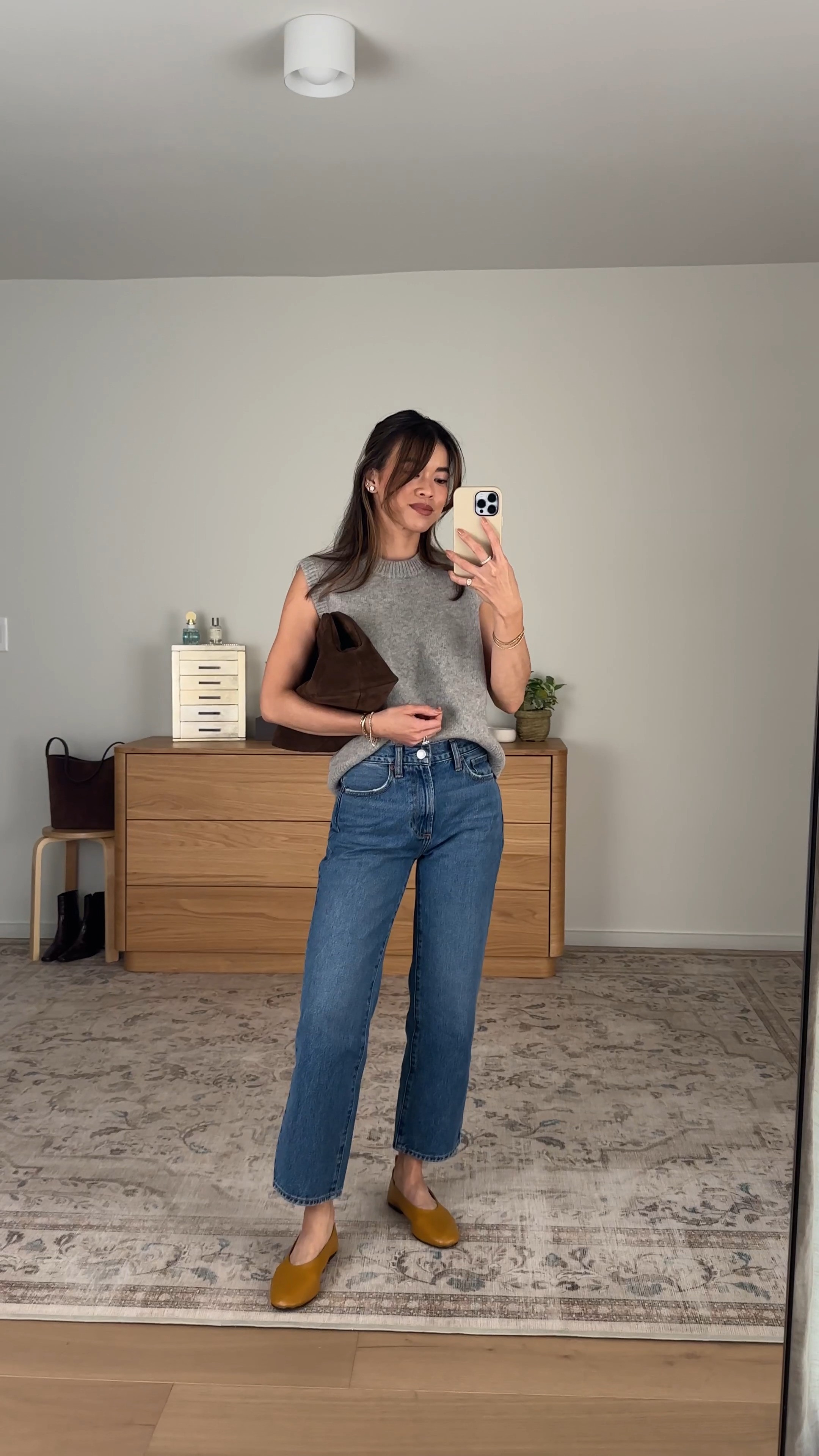 Fall outfit inspo! Wearing all @Quince.

Sizing info:
 -Quince 100% Yak Crewneck Sweater Vest (Size XS in Warm Heather Grey) 
-Quince Bella Rigid Straight Jeans (Size 24 Short in Horizon Blue)

petite fashion, get dressed with me, outfit inspiration, ootd, nashville outfit, Nashville influencer, petite style, vacation style, casual outfits, mom style, petite pants, fall outfits, fall outfit info, fall pants, fall outfit idea, fall top, fall sweater, fall shoes, quince, summer top, petite jeans, quince, quince jeans, quince haul, summer sweater, sweater vest

#LTKootd #LTKSeasonal #LTKPetite