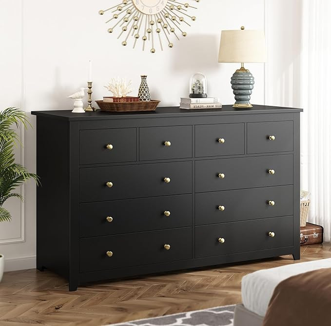EnHomee Dresser, Dresser for Bedroom with 10 Drawers and Smooth Metal Rail Wood Dressers & Chests... | Amazon (US)