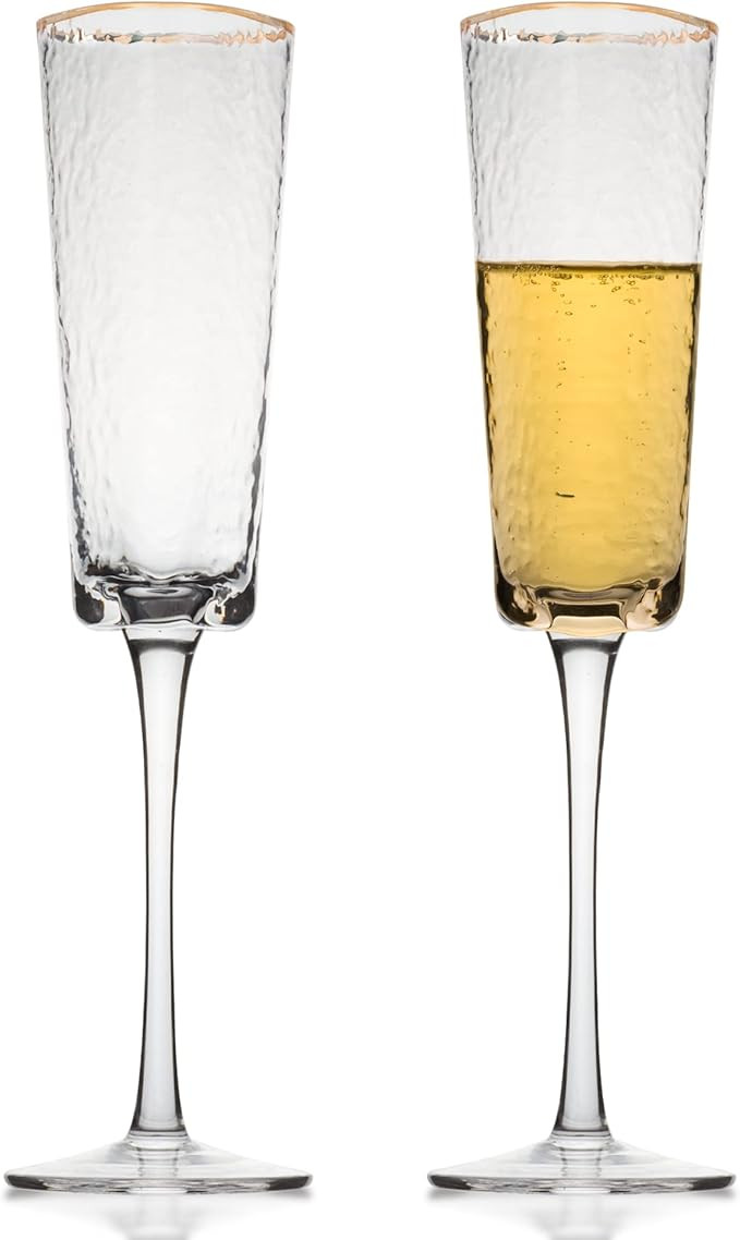 DOBEHOME 2Pcs Phnom Penh Champagne Cup Clear Champagne Flutes Goblet set of 2 Crystal Champagne G... | Amazon (US)