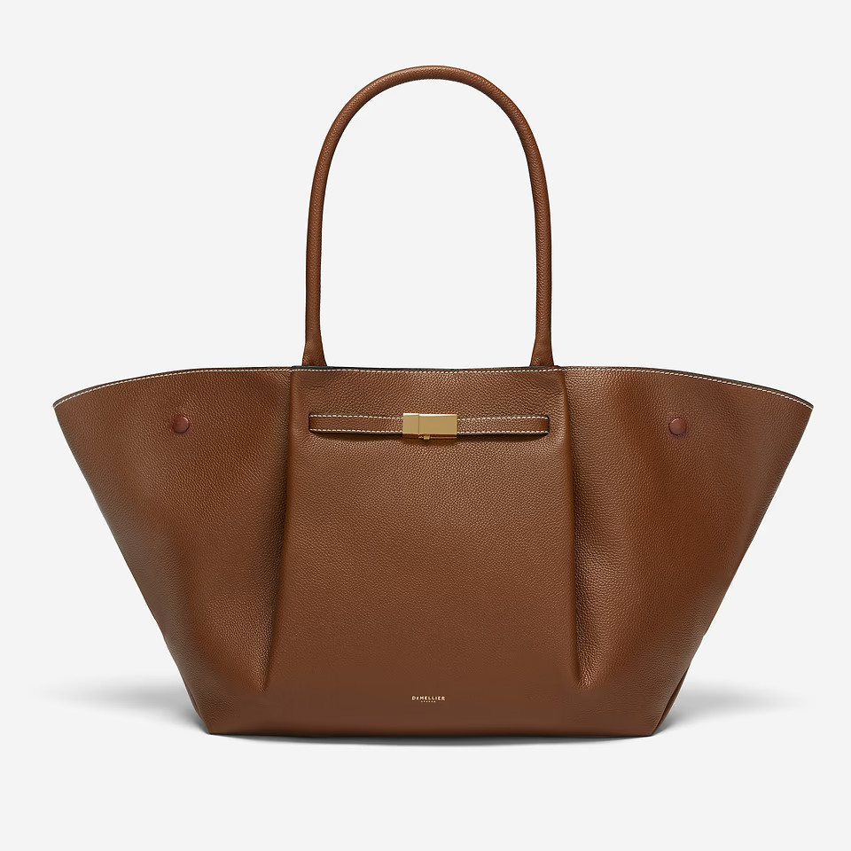 The New York | Tan Small Grain Ecru Stitching | DeMellier | DeMellier