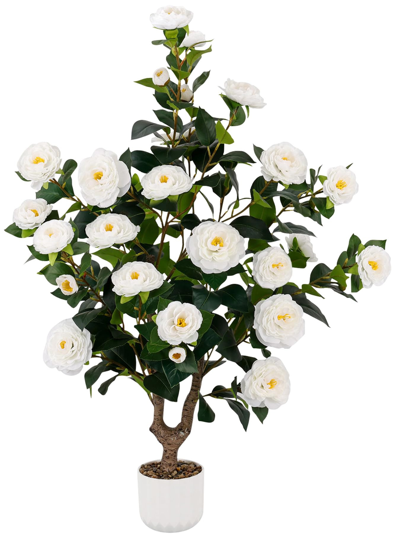 38" Tall Faux Artificial Plants Outdoor Camellia Trees Indoor Fake Tree Potted Plant Bushes with ... | Amazon (US)