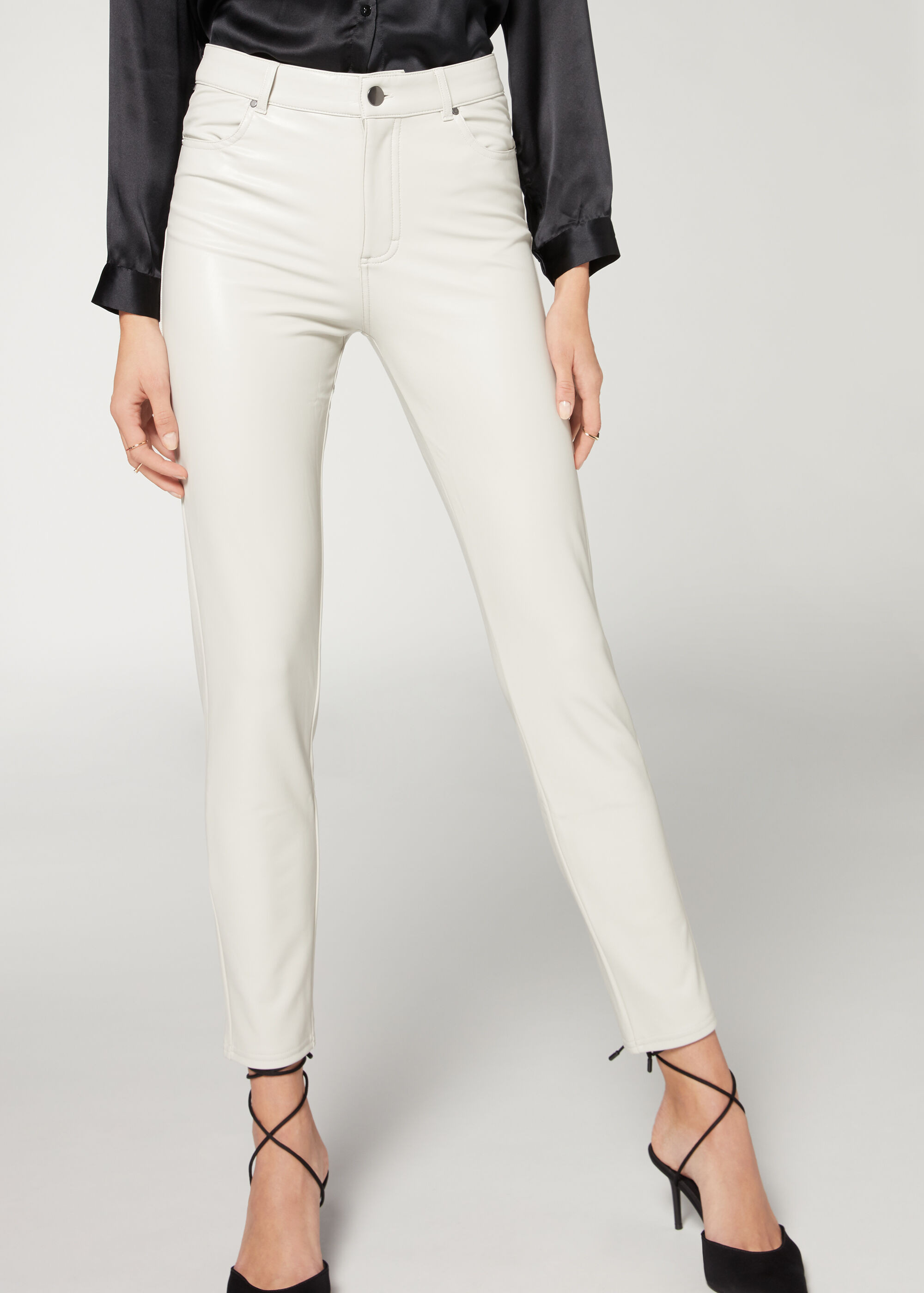 Thermal leather-effect pants | Calzedonia US