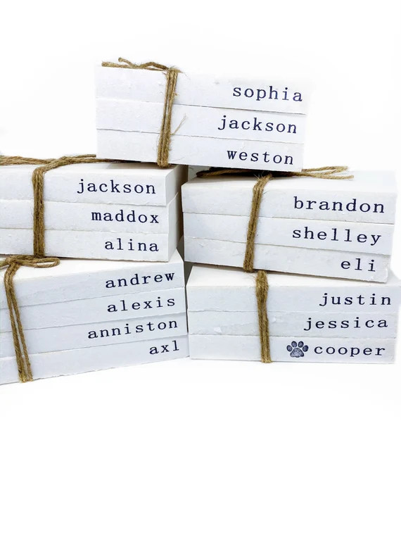 custom hand stamped book set | personalized books | Etsy (US)