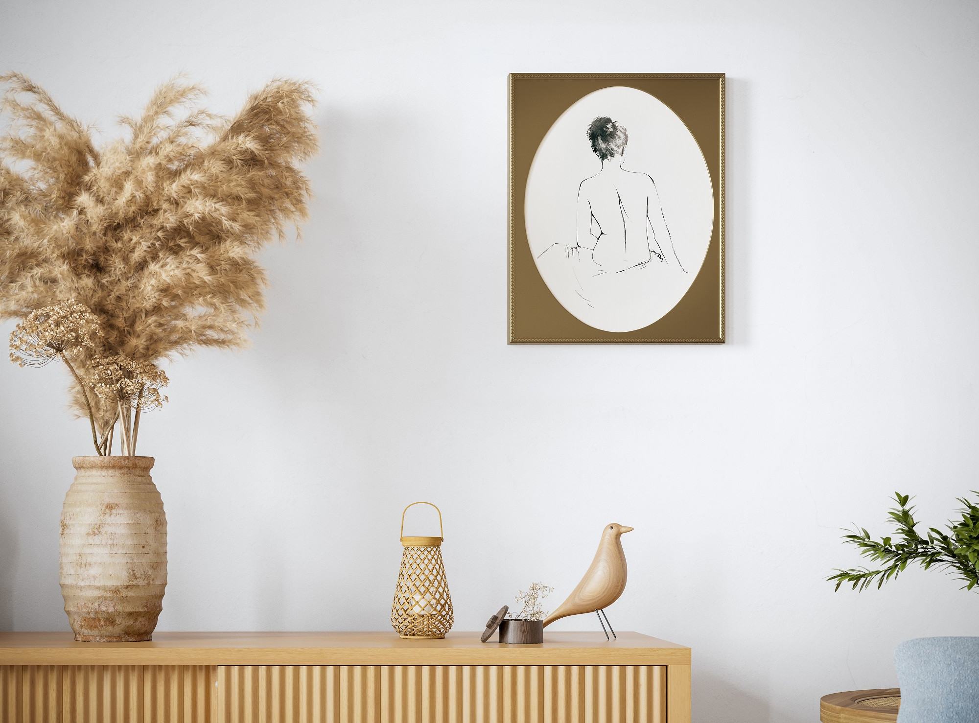 Beautiful Line Sketch Silhouette Wall Art by Drew Barrymore 20" X 16" | Walmart (US)