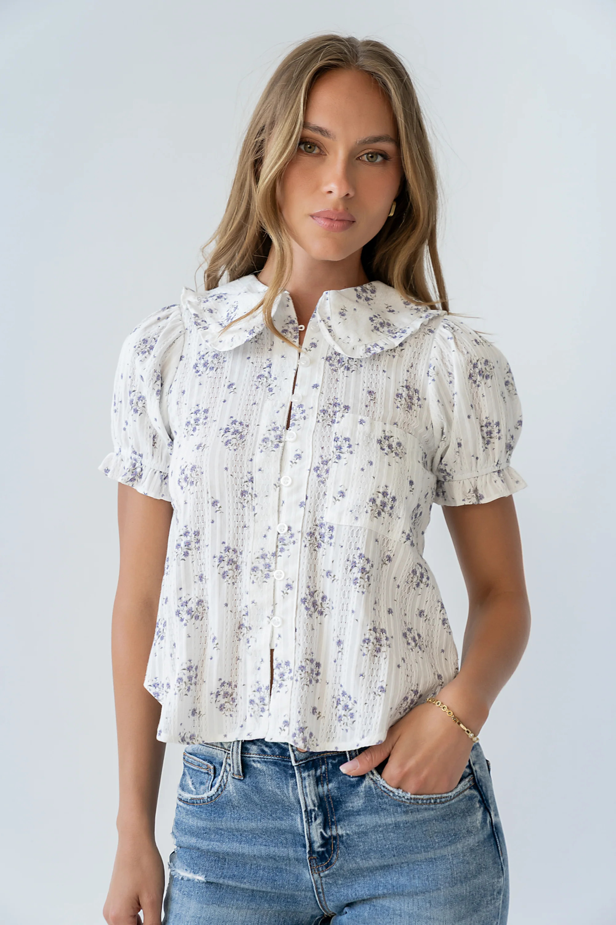 Nelly Floral Blouse in Lavender | Böhme US