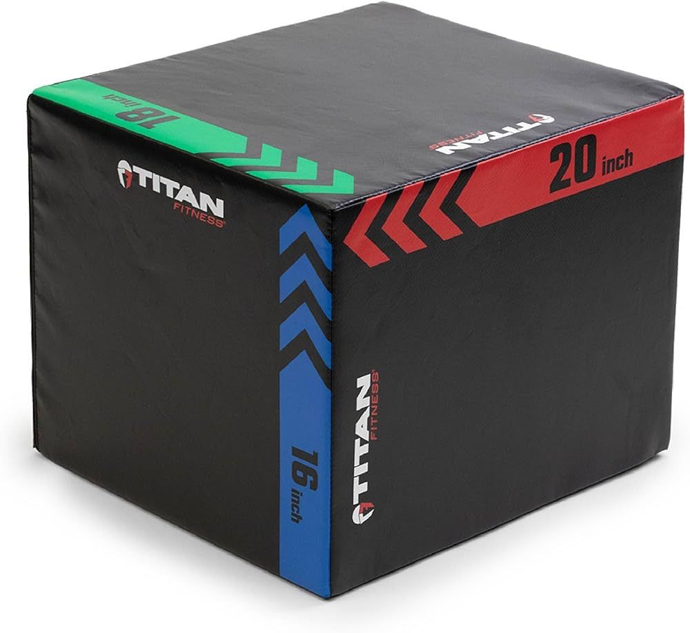 Titan Fitness Heavy Foam Plyometric Box, 16in 18in 20in, 3-in-1 Pro-Duty HIIT Exercise Foam Plyo ... | Amazon (US)