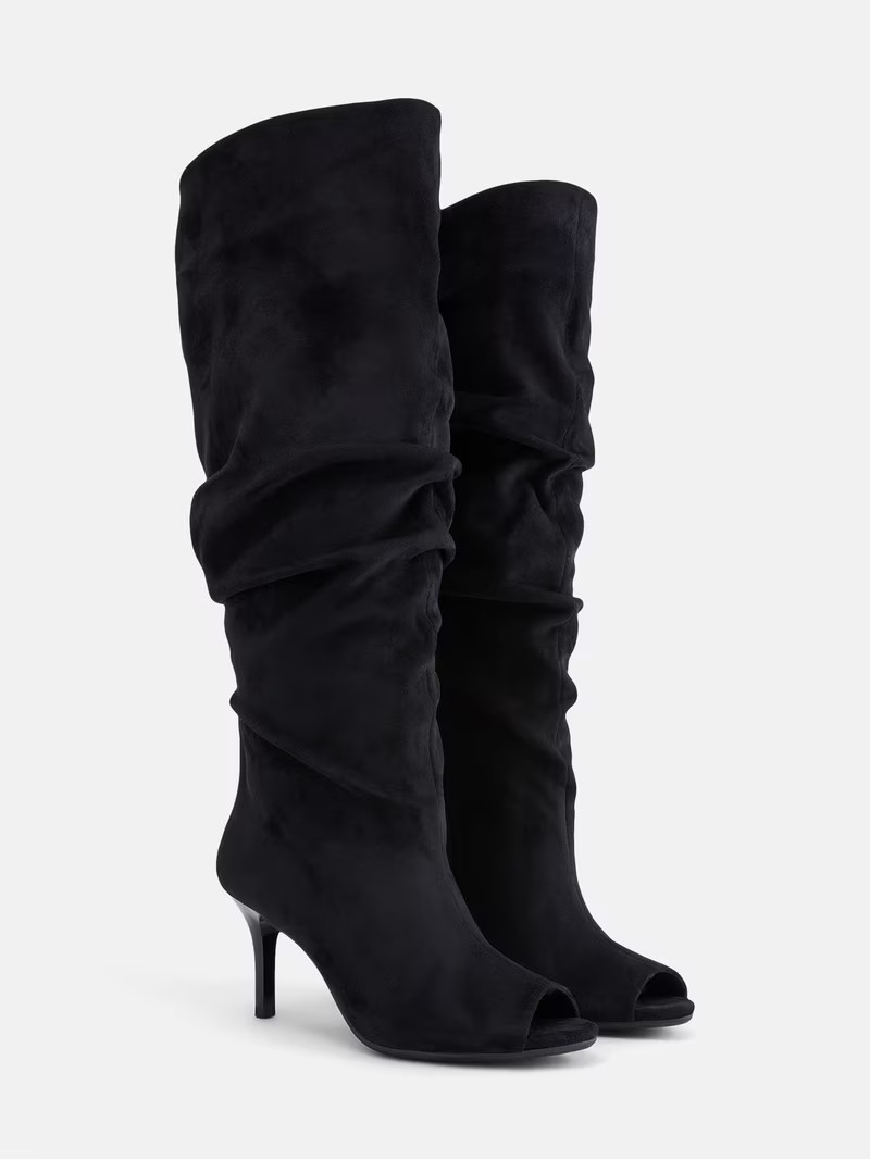 No Boundaries Women's Tall Peep Toe Boots | Walmart (US)