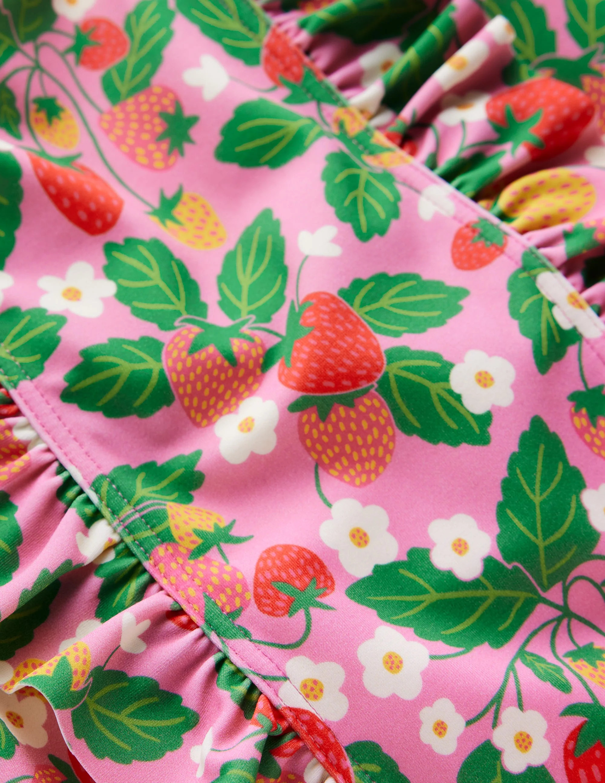 Frilly Swimsuit-Pink Strawberry Patch | Boden (US)