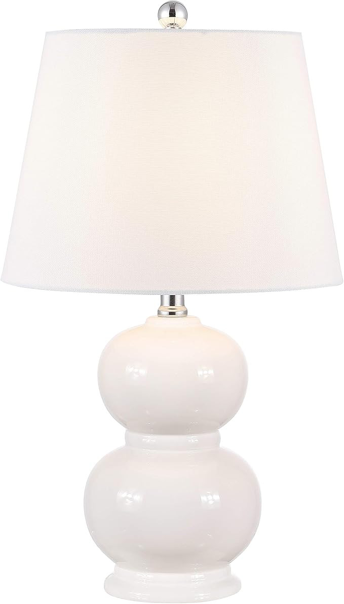 SAFAVIEH Lighting Collection Everlee Modern Contemporary Ivory Ceramic Double Gourd 22-inch Bedro... | Amazon (US)