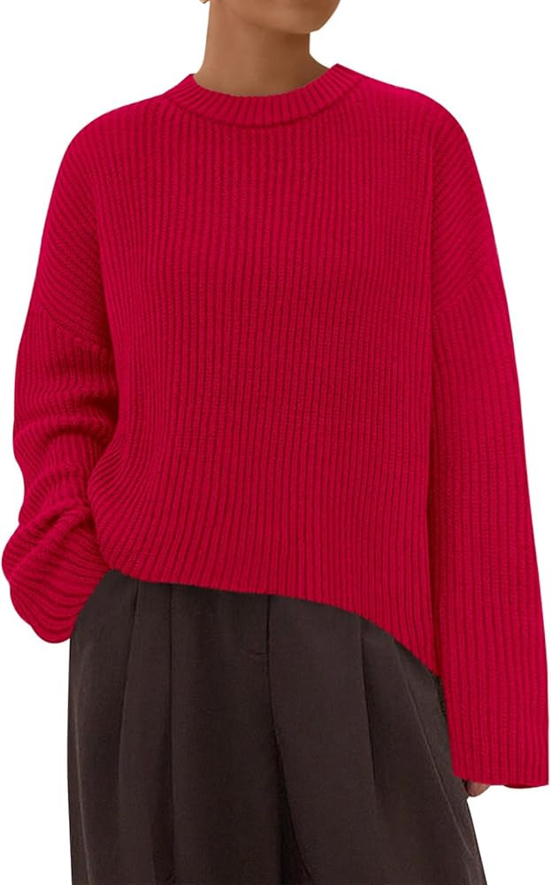 PRETTYGARDEN Womens Fall Sweaters 2025 Casual Chunky Crewneck Long Sleeve Ribbed Knit Oversized P... | Amazon (US)