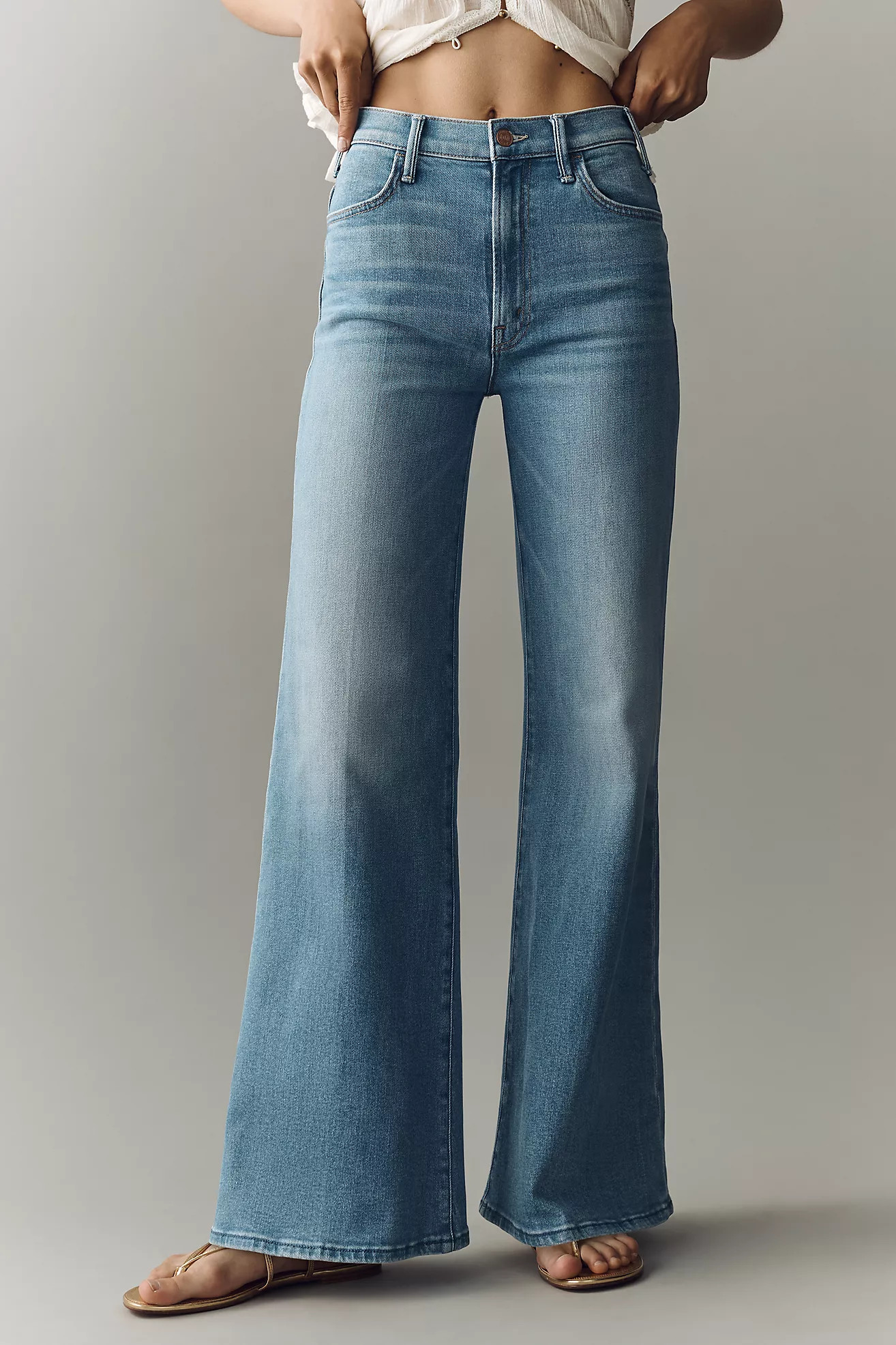 MOTHER High-Rise Hustler Roller Sneak Jeans | Anthropologie (US)