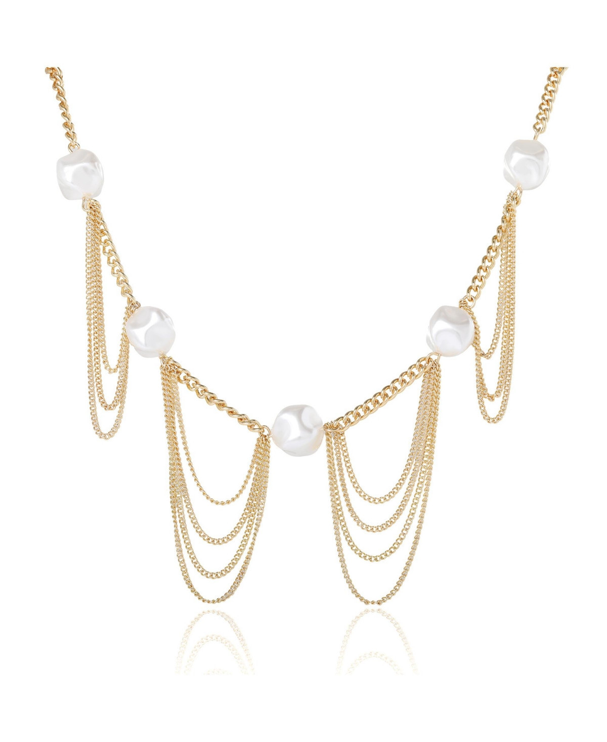 Bcbg Oversized Pearl Chain Necklace - Gold/white | Macy's