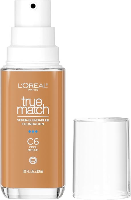 L'Oreal Paris True Match Super-Blendable Foundation, Medium Coverage Liquid Foundation Makeup, C6... | Amazon (US)