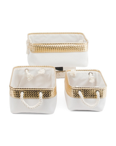 Set Of 3 Canvas Baskets | TJ Maxx