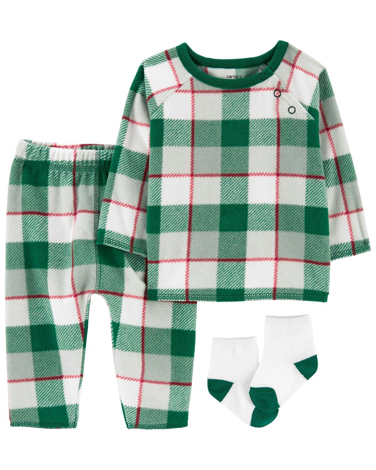 Green Baby 3-Piece Plaid Outfit Set | carters.com | Carter's