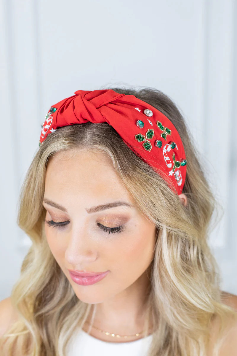 Patti Peppermint Headband- Red | Avara