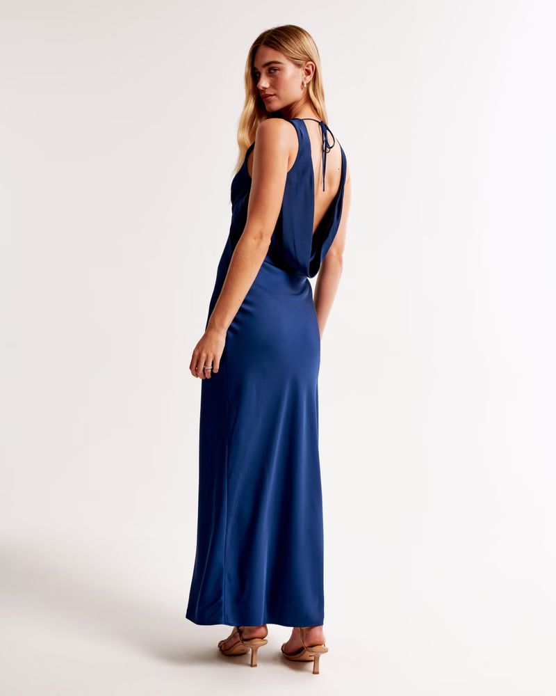 Plunge Cowl Back Maxi Dress | Abercrombie & Fitch (US)