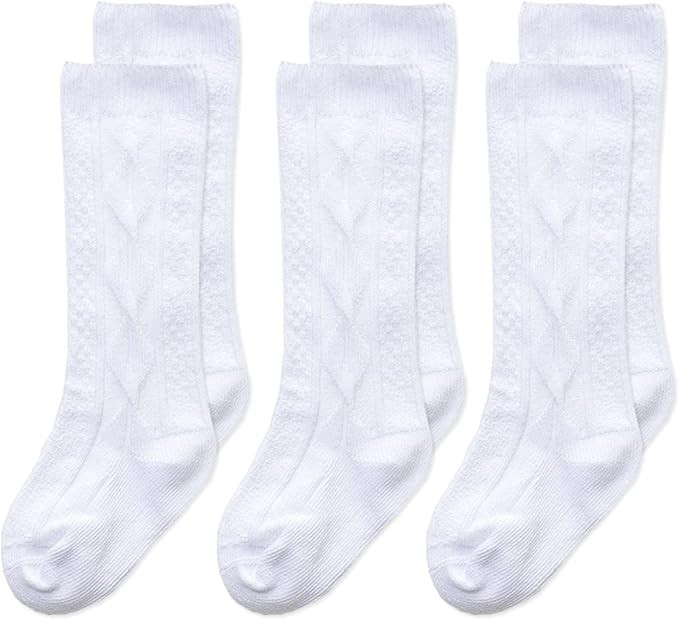 Baby Knee High Socks Cable/Ribbed Knee Socks 3/5 Pairs Seamless Dress Socks for Newborn Infant To... | Amazon (US)