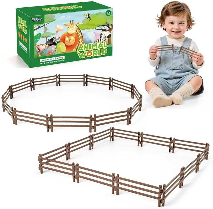 24PCS Farm Animal Corral Fence Toys for Kids Boys Girls, Educational Farm Animal Cake Toppers for... | Amazon (US)