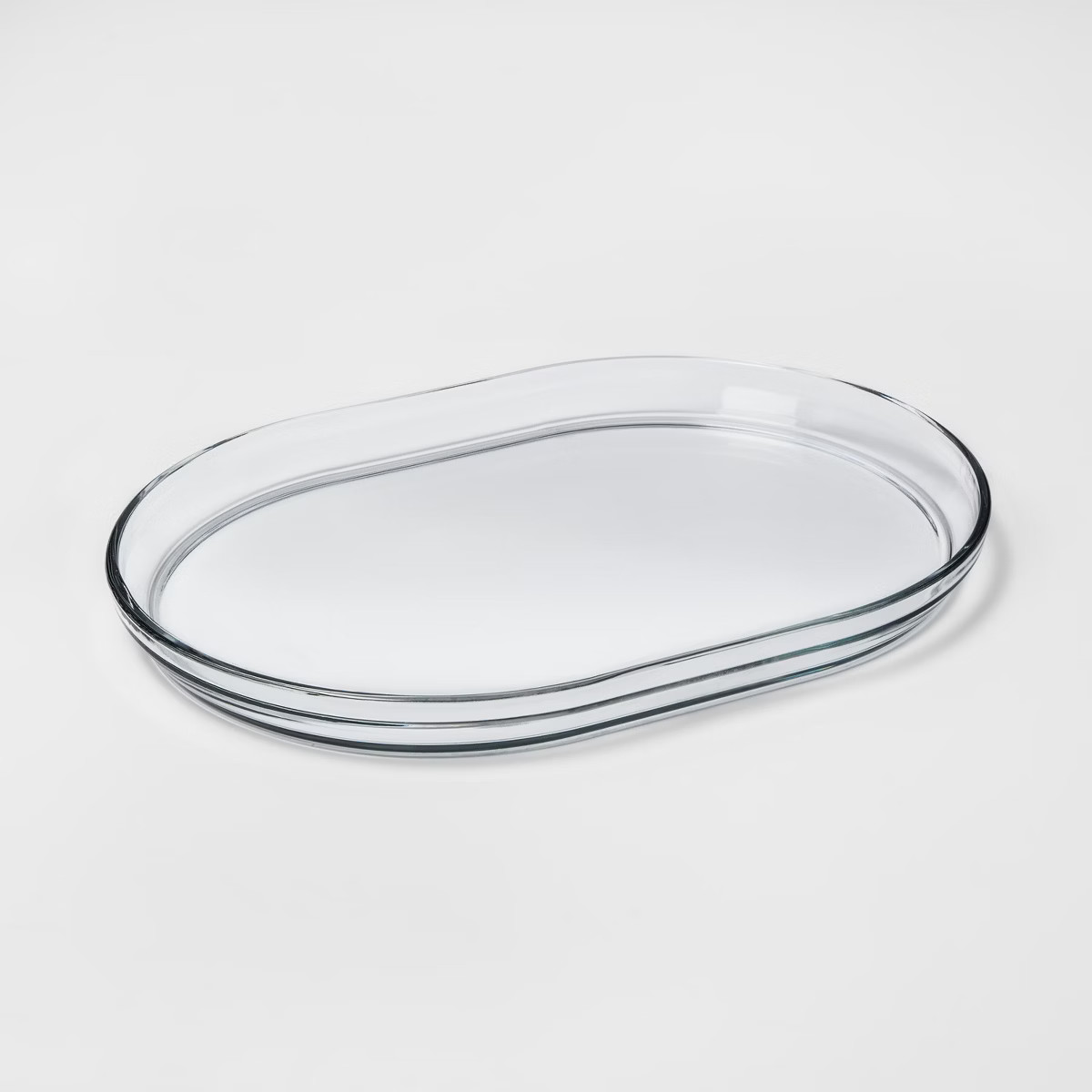 15"x11" Rectangular Glass Serving Platter - Threshold™: Modern Clear Glass Tray, Lead-Free, BPA... | Target