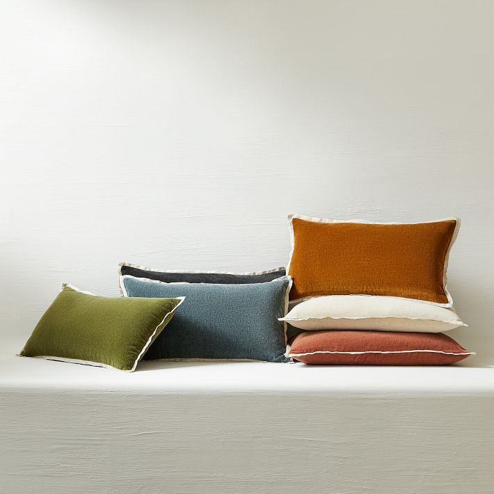 Classic Cotton Velvet Lumbar Pillow Cover | West Elm (US)