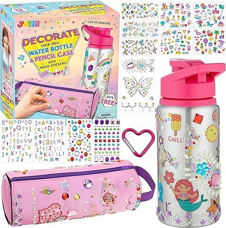JOYIN Decorate Your Own Water Bottle and Pencil Case with 12 Sheets Mixed Stickers, Crafts Activi... | Amazon (US)