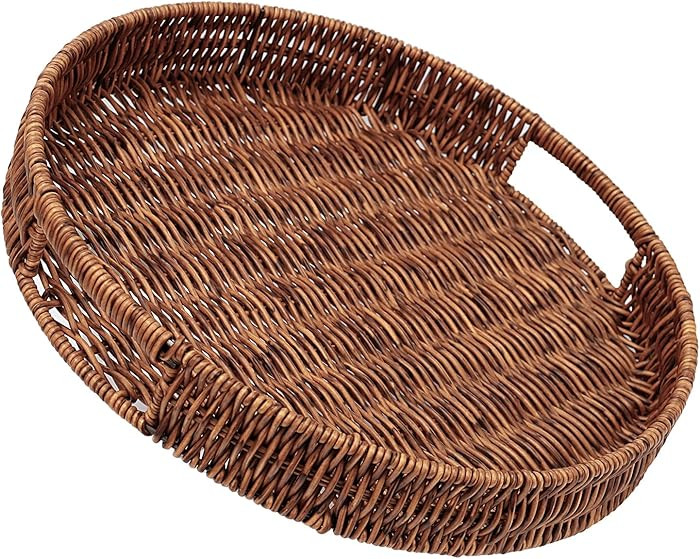 SEDISON Rattan Tray 13.8 inch / 35cm Hand Woven Wicker Tray for Coffee Table Home Kitchen Decorat... | Amazon (US)