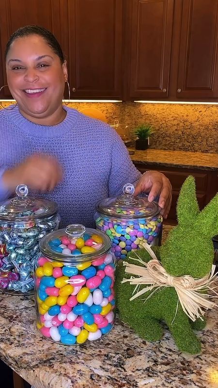 Create the sweetest Easter decor with fun candy jars
Glass Canisters Easter Candy Jars Easter Decor Spring Decor Easy Home Decorr

#LTKfindsunder50 #LTKSeasonal #LTKhome