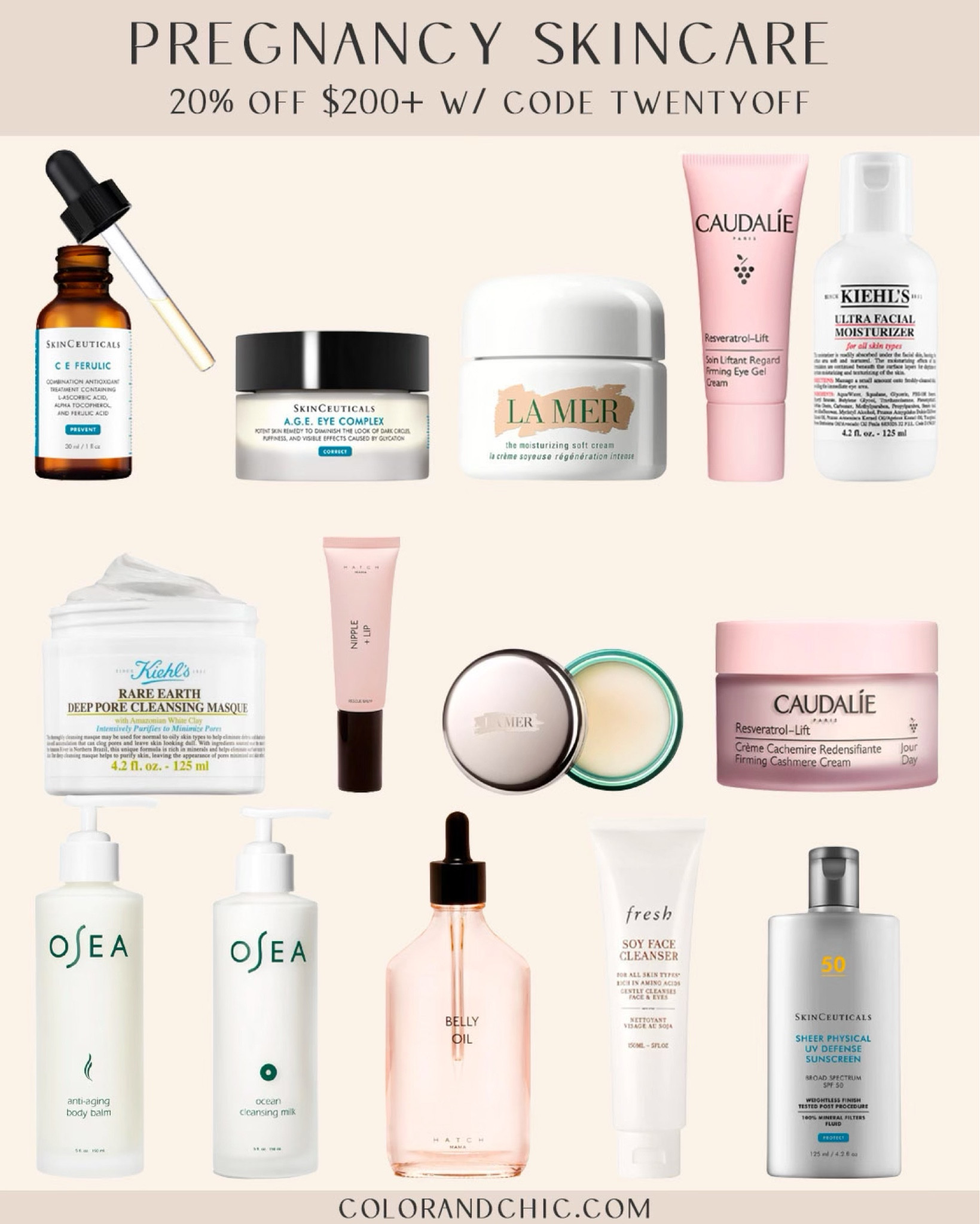 Pregnancy skincare that is 20% off $200+ with code TWENTYOFF! Including C E Ferulic, Osea, Kiehls and more

#LTKbeauty #LTKbump #LTKsalealert