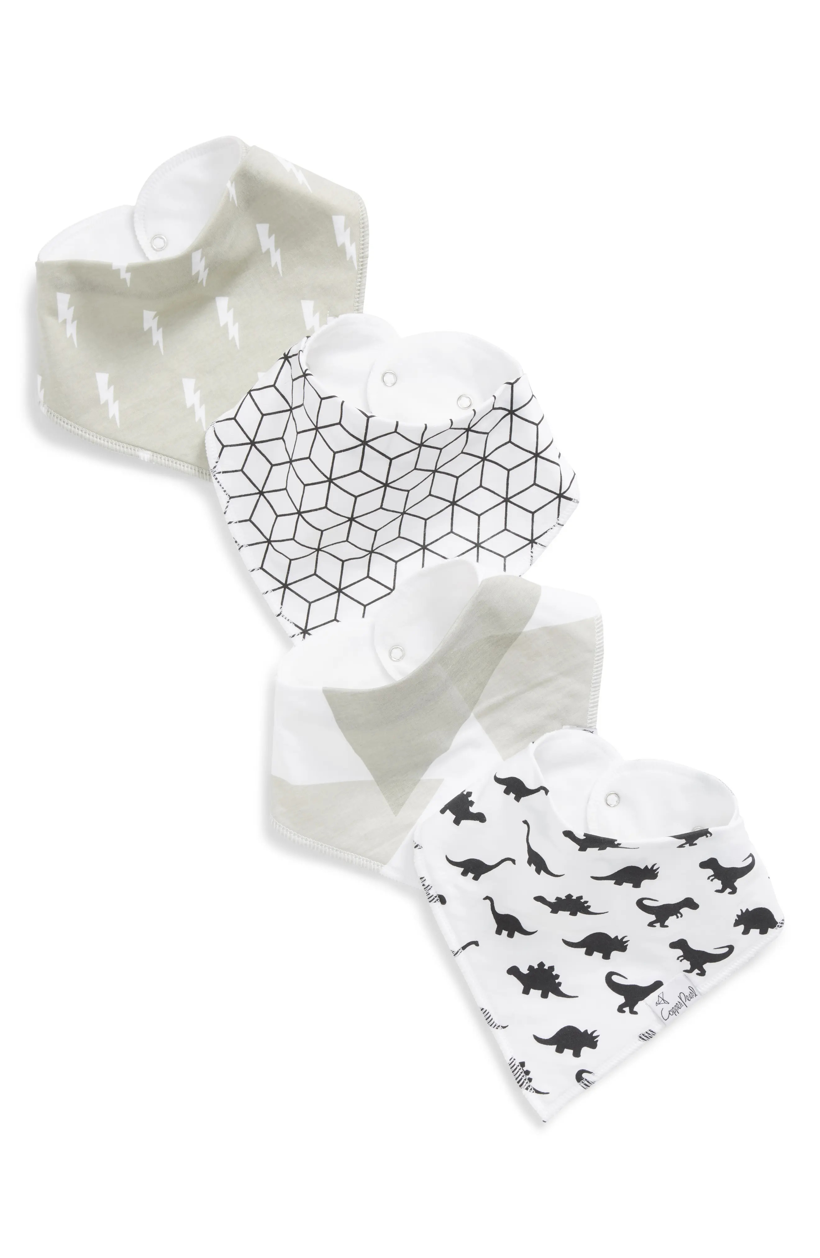 Infant Boy's Copper Pearl 4-Pack Bandana Bibs, Size One Size - White | Nordstrom