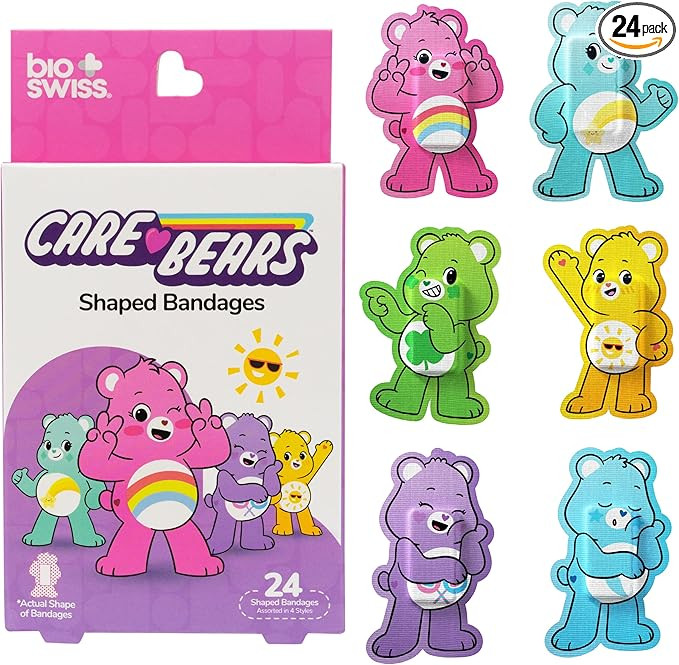 BioSwiss Care Bears Bandages, Unlock The Magic Care Bear Shaped Self Adhesive Bandage Set, Latex ... | Amazon (US)
