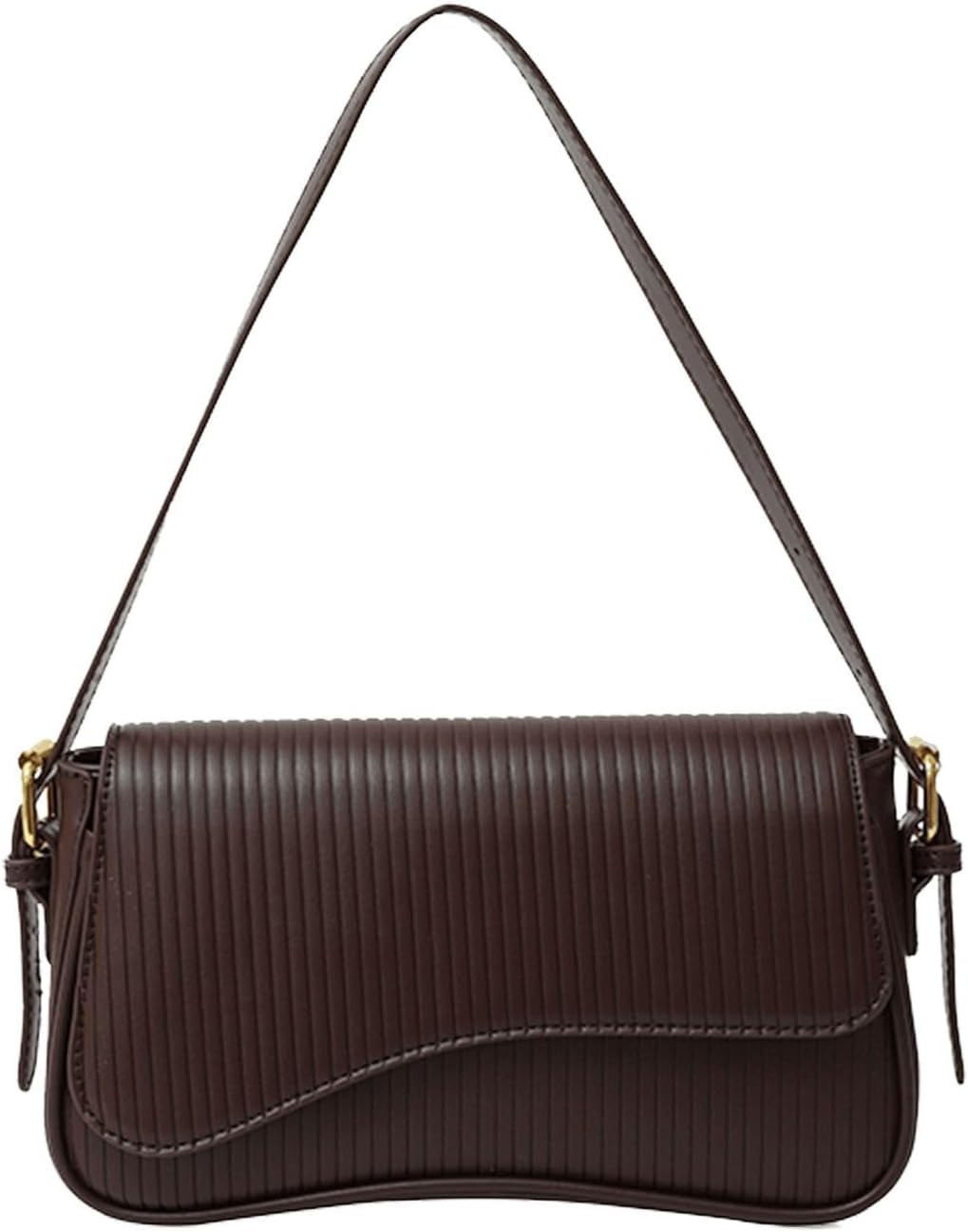 Verdusa Women's Leather Shoulder Bag Clutch Purses Trendy Crossbody Handbags Y2K Saddle Flap Underarm Purse | Amazon (US)