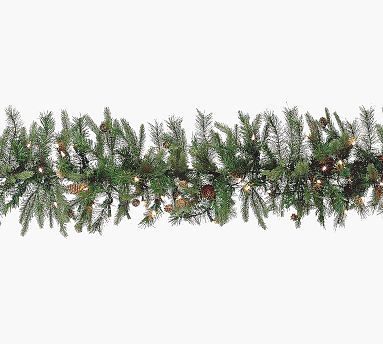 Faux Oversized Rocky Mountain Garlands With Clear Lights - Set of 2 | Pottery Barn (US)