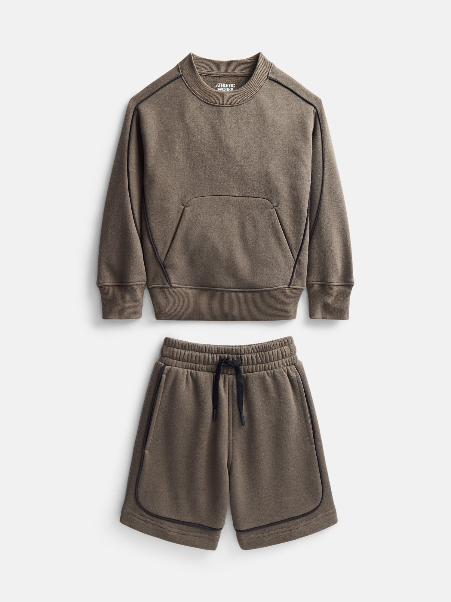 Athletic Works Boys Fleece Sweatshirt and Sweatshorts Set, 2 Piece, Sizes 4-18 & Husky | Walmart (US)