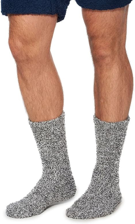 Barefoot Dreams CozyChic Heathered Men's Socks (SLATE BLUE/WHITE) at Amazon Men’s Clothing stor... | Amazon (US)