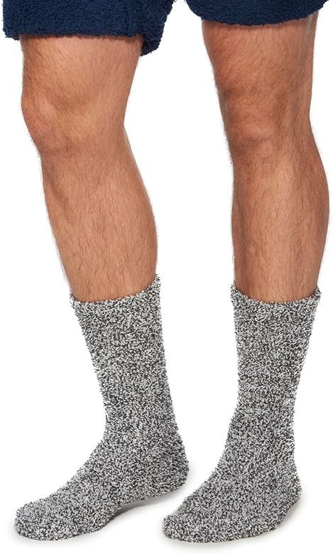 Barefoot Dreams CozyChic Heathered Men's Socks (SLATE BLUE/WHITE) at Amazon Men’s Clothing stor... | Amazon (US)