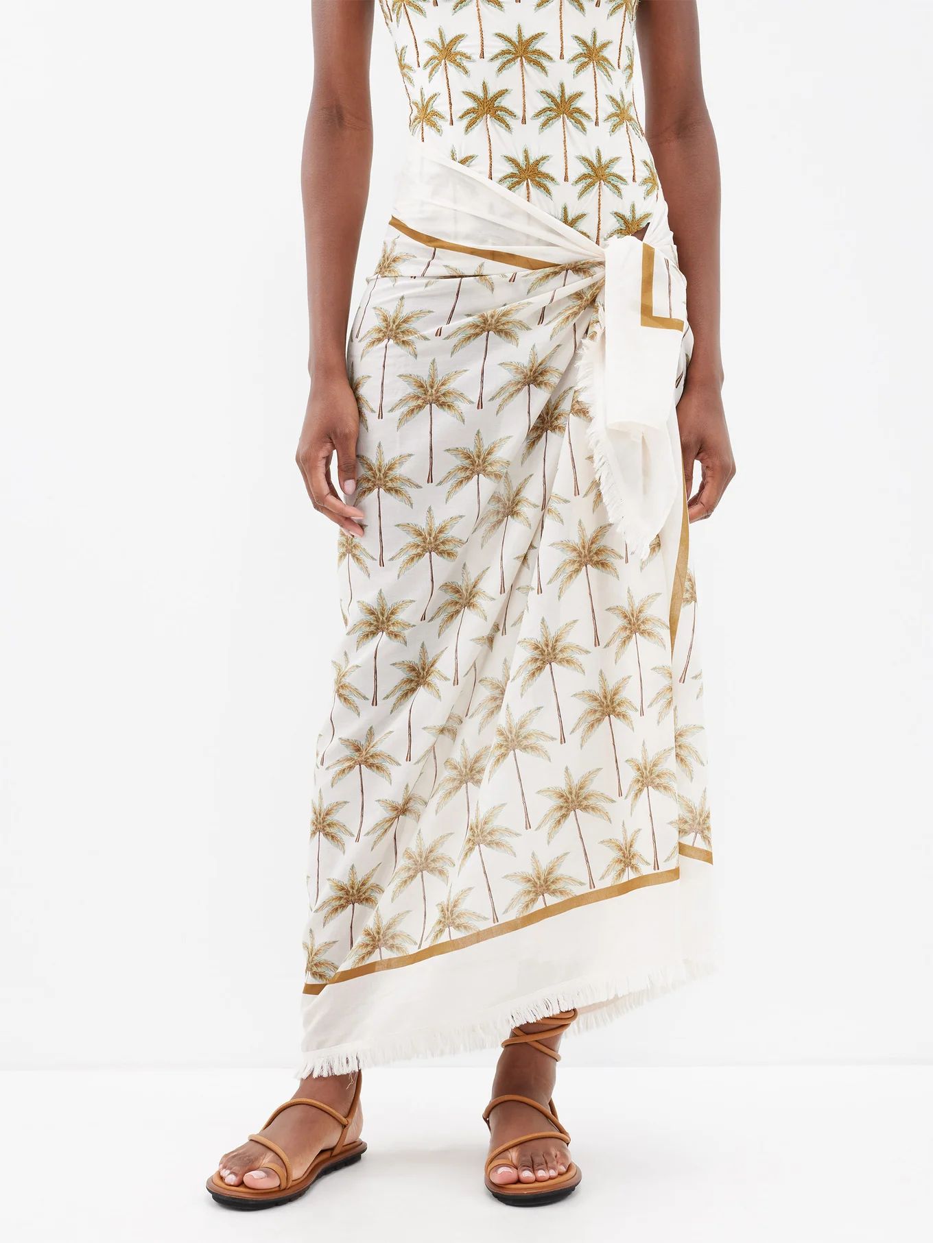 Orquidea printed Tencel-blend sarong | Matches (US)