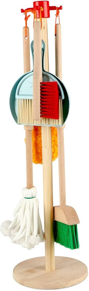 Qilay Kids Cleaning Set 7 Piece Wooden Detachable Cleaning Set Includes Housekeeping Broom, Dustp... | Amazon (US)