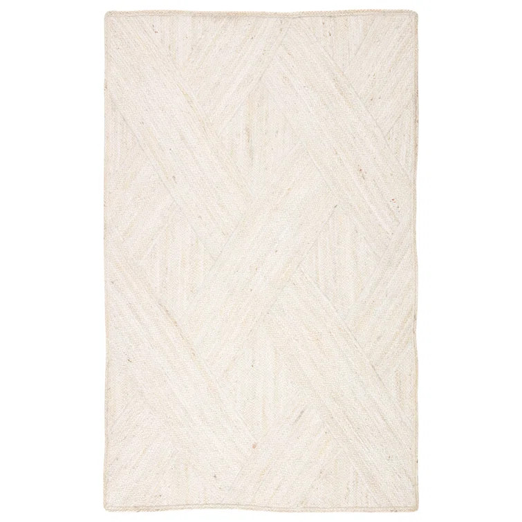 Lizbeth Geometric Handmade Flatweave Jute/Sisal Area Rug in Antique White/Marshmallow | Wayfair North America