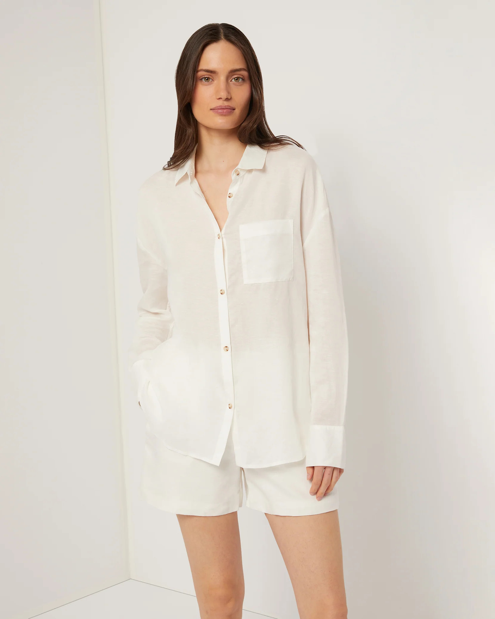 Air Linen Boyfriend Shirt | onia