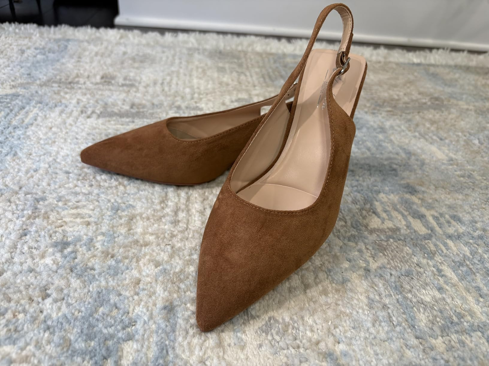 Mostrin Kitten Heels for Women Pointed Toe Pumps Patent Leather Low Heel Slingback Heels with Buc... | Amazon (US)