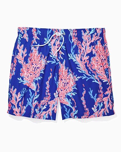 Mens 6" Capri Swim Trunks in Blue Size 2XL, Swim On Over - Lilly Pulitzer | Lilly Pulitzer