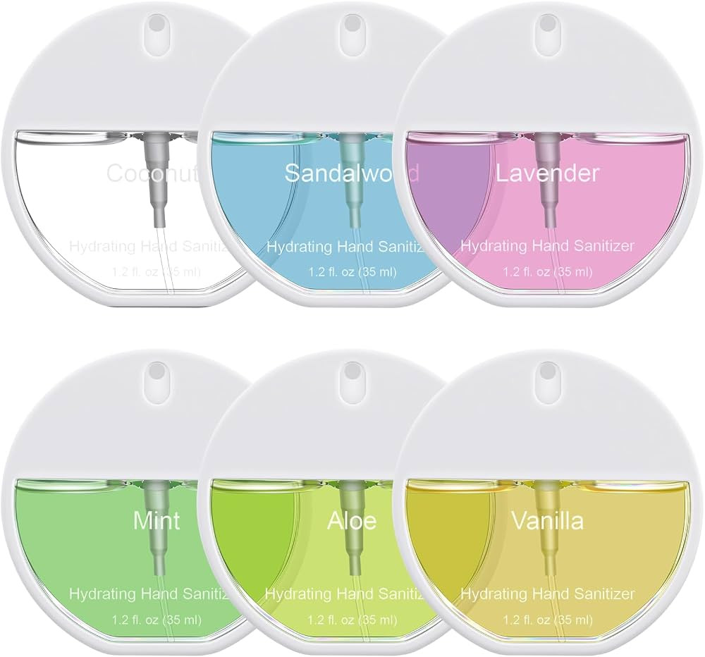 6 Pcs Hydrating Mini Hand Sanitizer Spray Pocket Hand Sanitizer Spray Travel Size Portable for Wo... | Amazon (US)