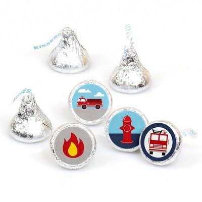 Big Dot of Happiness Fired Up Fire Truck - Firefighter Firetruck Party Round Candy Sticker Favors - Labels Fits Chocolate Candy (1 sheet of 108) | Target